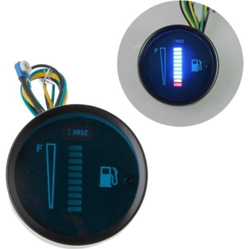 2\" 52mm Universal Car Motorcycle Fuel Level Meter Gauge 8 LED Light Display 24V E7CA