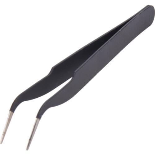 2Pcs Antistatic Manicure Tweezer Nipper Tools Straight Bent Heads Nail Rhinestones Sequins Picking Nipper Eyebrow Tweezers