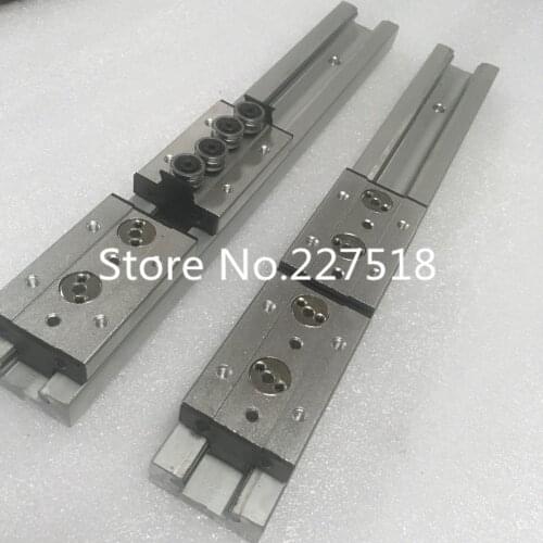 2pcs Double axis roller linear guide SGR20 L1200mm +4pcs SGB20UU block multi axis core linear Motion slide rail auminum guide