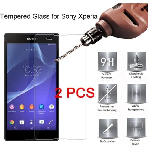 2PCS Glass Film Protective Glass for Sony XA2 Plus XA3 XA1 Ultra HD 9H Screen Protector for Sony Xperia X Performance XA Compact