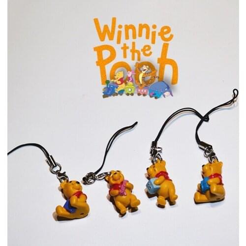 4pcs Disney Winnie the Pooh 2.5cm Action Figurine Collection Toys Model Doll Mini Pendant For children gifts