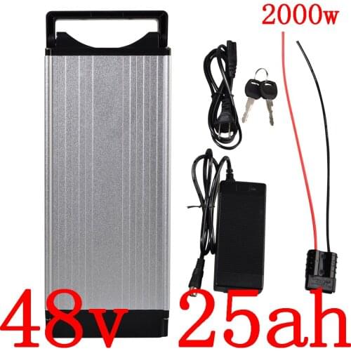 48V 1000W 2000W ebike Battery 48V 25AH Lithium battery 48v 20ah 25ah Electric Bike Battery With 50A BMS and 54.6V 2A charger