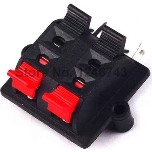 5PCS Double Row 4 Positions (side/curved foot) Connector Terminal Push in Jack Spring Load Audio Speaker Terminals