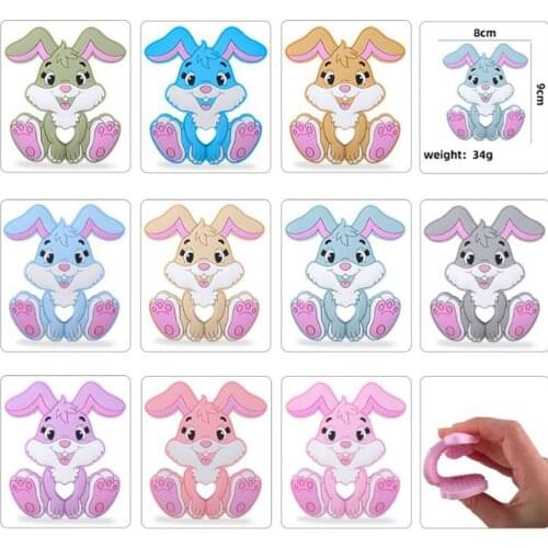5PCS Cartoon Anfu Pacifier Accessories Animal Silicone Rogue Rabbit Teether Baby Creative Toy Molar Stick Supplies