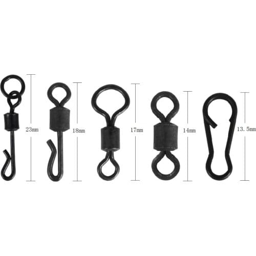 50/100pcs Quick Change Rolling Swivels Q Shape Large Eye Fishing Swivel Connectors Swing Interlock Snap Carp Fishing Tackle Tool
