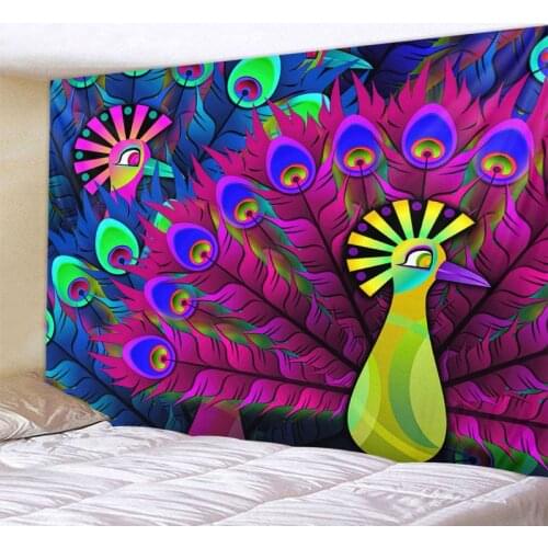 Pattern colorful pattern tapestry peacock butterfly geometric wall hanging psychedelic art hippie bohemian home wall decoration