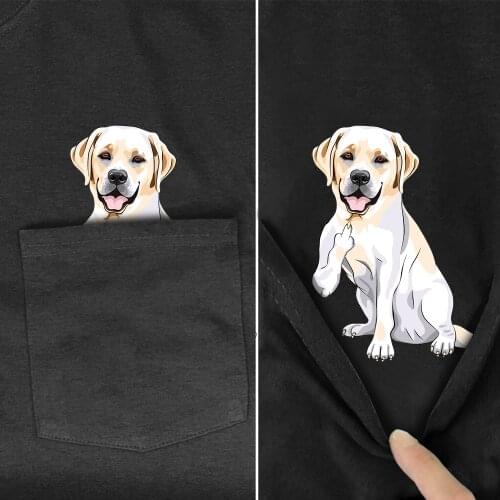 PLstar Cosmos T Shirt summer pocket Labrador printed t-shirt men for women shirts tops funny cotton black tees