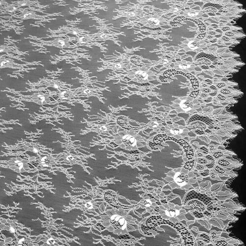 GLace 3M/Lot 100% Polyester eyelash lace wedding lace fabric white ivory Table Cloth DIY Crafts TX1090