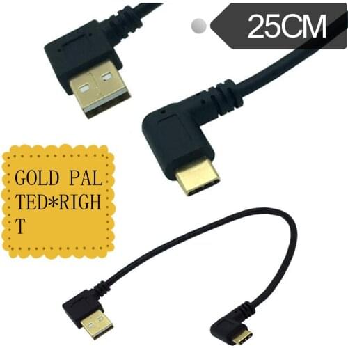 GOLD Plated Right Angle USB2.0 (Type-A) Male to USB3.1 (Type-C)Male Right & Right Angle USB Data Sync & Charge Cable Connector