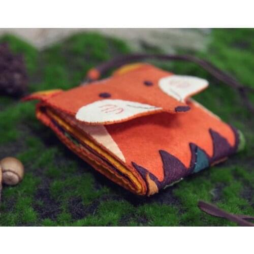 Cute Fox felt diy craft Felt Handbag DIY Felt Material Package Handmade Sewing Small Cartoon Felt Card Bag for Special Gift
