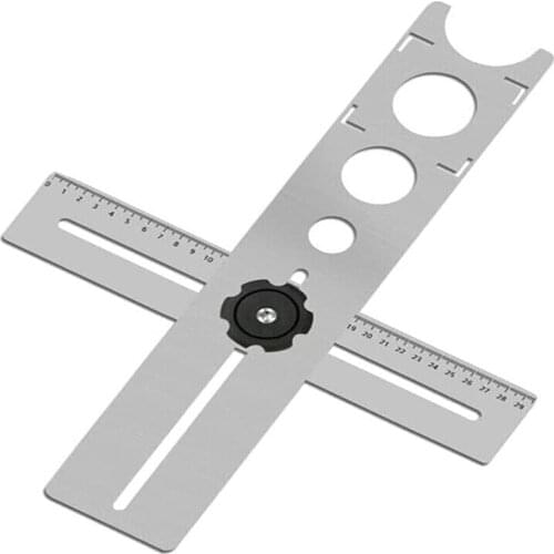 Hole Drilling Locator Guide Ruler Portable Stainless Steel Floor Drilling Guide Finder Position Hole Locator Ruler Measure Tool