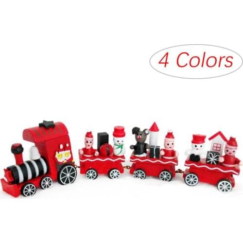 New Year 2021 Little Train Wooden Christmas Decorations for Home Xmas Decor Christmas Ornaments