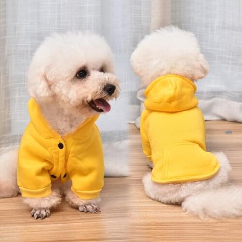 Dog Clothes Pet Casual Hooded Coat warm small Dogs Coat Jacket For chihuahua Clothing Costume Solid ropa perro ubranka dla psa