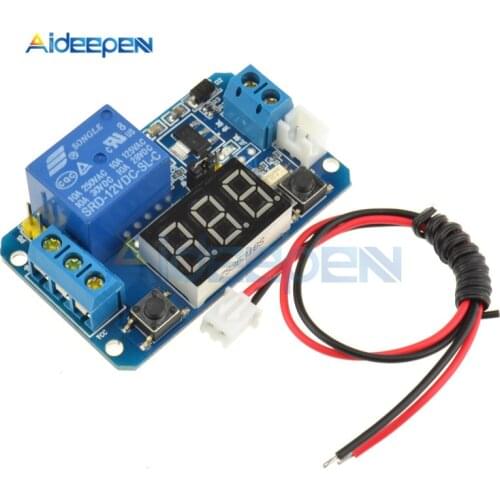DC 12V LED Digital External Trigger Delay Relay Module Timing Delay Cycle Time Control Switch 0-999 Seconds With Cable