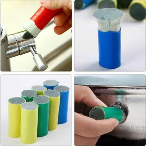 Retail 2pcs Magic Stain less steel cleaner pot rust brusher Metal cleaning magic wands Soften glass fiber 2016