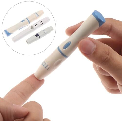 Lancet Pen Lancing Device For Diabetics Blood Collect 5 Adjustable Depth Blood Sampling Glucose Test Pen