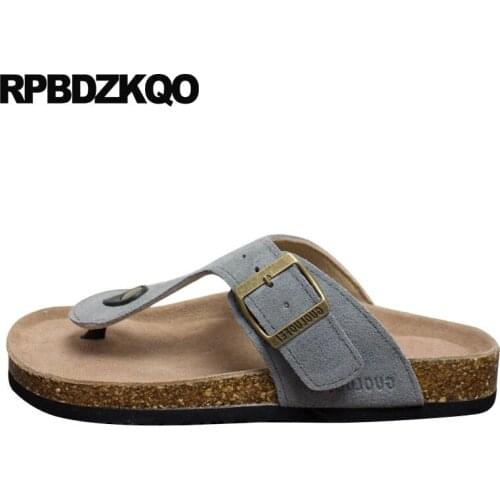 Shoes large size cork flat slides 45 famous brand slippers casual mens sandals 2019 summer outdoor soft slip on thong designer