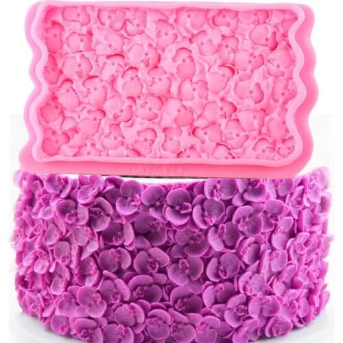 Pansy Flower Lace Silicone Mold DIY Wedding Cake Border Fondant Molds Cake Decorating Tools Candy Clay Chocolate Gumpaste Moulds