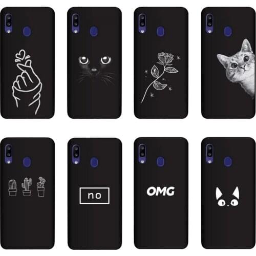 QAQsam Silicone Cover For Samsung Galaxy M10s Case Painting Flower Cat Moon Matte Phone Cases Funda