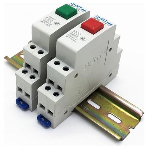 1pcs CHINT Pushbutton NP9 2NO 2NC Din Rail Mount Pushubutton Switch Red Green