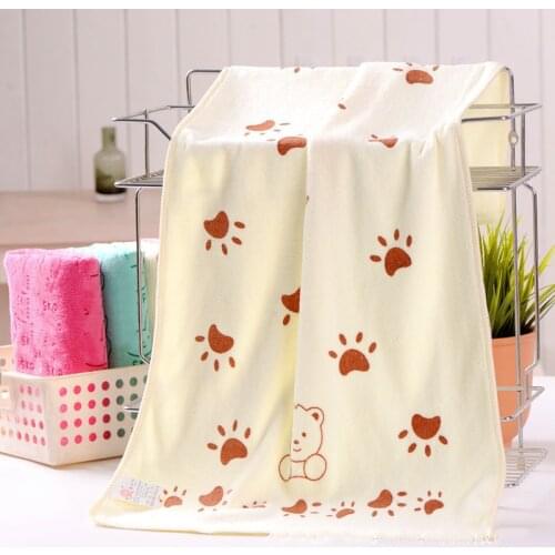 1pc New Baby Kids Cotton Towels Baby Bath Towel Baby Cartoon Animal Claw Print Bath Towel Absorbent Drying Swimwear Drop