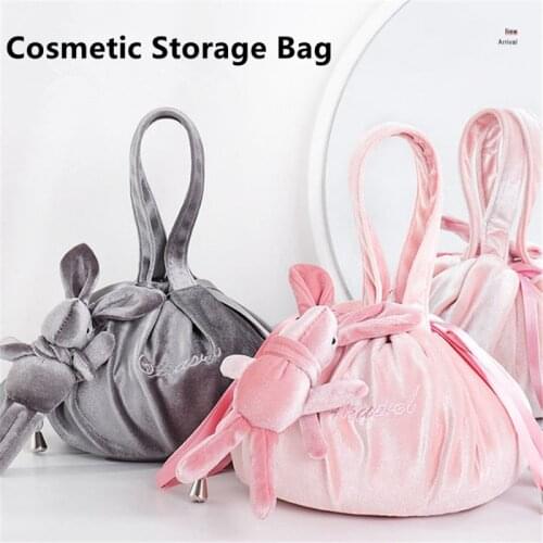 1PCS Cute Flannel Travel Cosmetic Bag Storage Pouch Women Makeup Case Toiletry Wash Beauty Kit Make Up Organizer