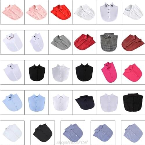 29 Styles Womens Detachable Fake False Collar Solid Color Retro Plaid Check Chiffon Half Shirt Blouse Adjust Je16 21 Dropship