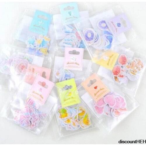 70pcs/ Pack Kawaii Stickers Romantic Small Sticker Painted Watercolor Diary Photo Decorative Stickers