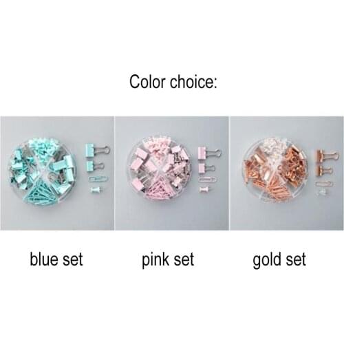 72Pcs Binder Clips Paper Clips Push Pins Sets With With Acrylic Box For Office Accessories Organizer School Supplies