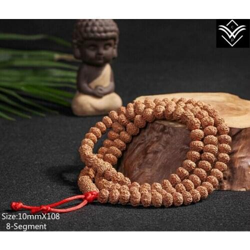 Rudraksha 8 Segments 10mmX108 Fleshy Buddha Bead Bracelet
