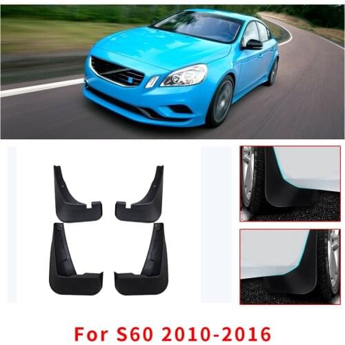 Car Mud Guards For Volvo S60 2010-2013 2014 2015 2016 Front Rear Splash Guards Over Fender Kit Car Styling Fender Accessories