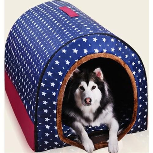 Pet Big Dog House Fully Washable Pet Kennel Cylinder Portable Dog House Golden Retriever Kennel Puppy Pet Cat Dog Bed Dog Cage