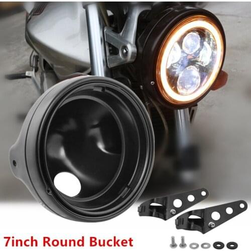 Black 7 Metal Projector Headlight Mount Bracket For CB400 CB1300