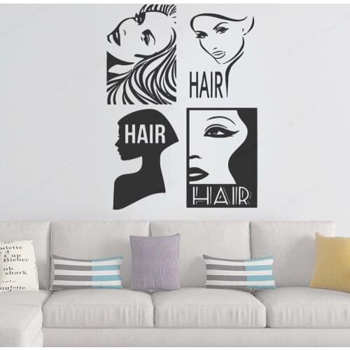 YOYOYU Hair Cut Decorative Sticker Waterproof Home Decoration Hair Beauty Salon Removable Art Wall Mural Sticker Decal HL82