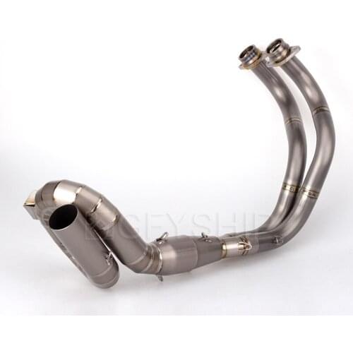 MT07 Titanium Alloy Motorcycle Exhaust Muffler Front And Middle Link Pipe System For Yamaha MT 07 MT07 2014 to 2017 2018 MT-07