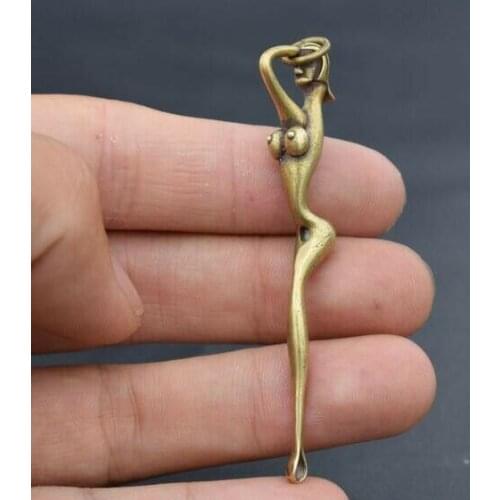 Exquisite Brass Carving Beautiful Woman Ear Scoop