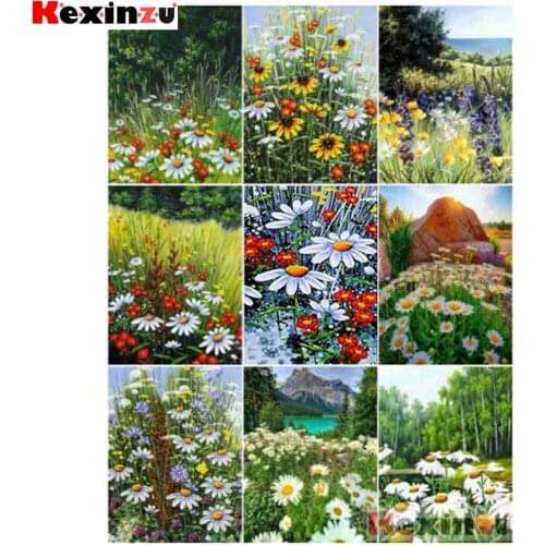 KEXINZU Diamond Painting Full Square/Round Drill 5D DIY "Flowers meadow" Daimond Embroidery Rhinestone Cross Stitch Decor X45645