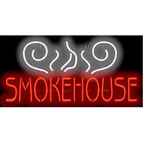 Smokehouse BBQ Barbeque Tube neon sign Handcrafted Light Bar Beer Club signs Shop Store Business Signboard signage 17"x14"