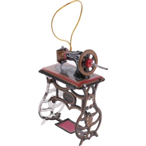 Mini Sewing Machine Model Tin Toy Collectible Gift Hanging Decor Ornaments