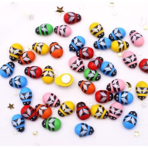 Mini Bee Wood Mix Adhesive Sticker Easter Wedding Decoration DIY Handmade Home Wall Birthday Party Child Gift Jewelry 20/50pcs
