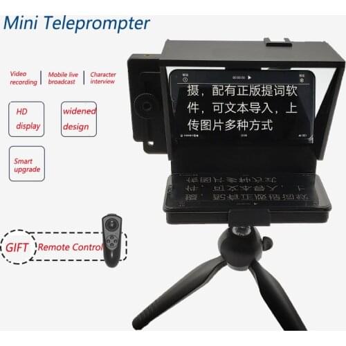 Mini Teleprompter Portable Inscriber Mobile Teleprompter Artifact Video With Remote Control for Phone and DSLR Recording