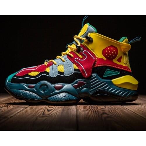 2019Hemmyi High-top Basketball Shoes Men Rubber Breathable Lace-Up Non-slip Sport Outdoor Hard Court Trainers Shoes Sneakers Men