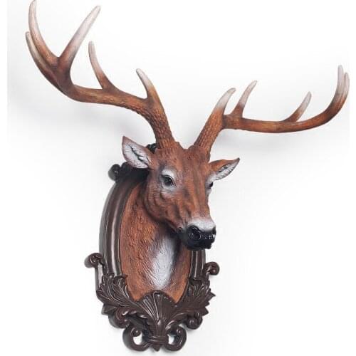 DEER HEAD WALL HANGING RETRO CREATIVE EUROPEAN LIVING ROOM DINING ROOM WALL MURAL WALL HANGINGS BUSINESS GIFT M2008