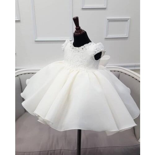 Infant Baby Girl Dress Beading Layered Tulle Baptism Dresses for Girls 1st Year Birthday Princess Wedding Baby Christening Gown