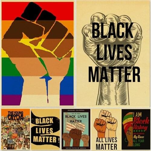 Black Lives Matter Poster Kraft Paper Prints and Posters Wall Art Home Room Decor Vintage Painting Wall Stickers