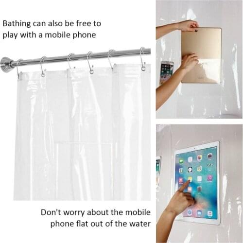 Transparent Shower Curtains with Pad Mounts Thicken Waterproof Shower Curtains EVA Durable Shower Curtains for Bathroom Supplies