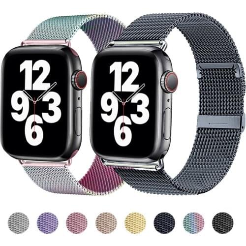 Strap For Apple watch band 44mm 40mm 38mm 42mm 44 mm Metal Magnetic Loop Stainless steel bracelet iWatch series 3 4 5 6 se band