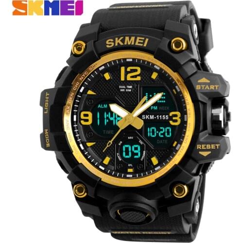 SKMEI Men Sports Watches Big Dial Quartz Digital Watch For Men Luxury Brand LED Military Waterproof Men Wristwatches New S Shock