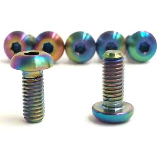 Bike Bottle Cage Titanium Alloy Fixing Bolts Screws M5×12mm Bicycle Water Bottle Cage Bolts / M5*10 Disc Brake Screws Bike Parts