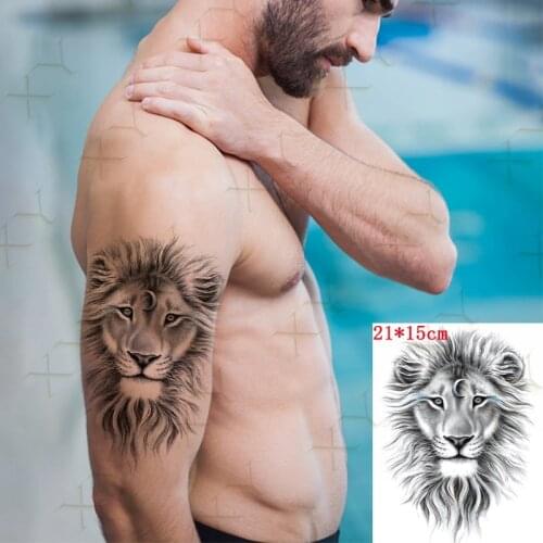 Waterproof Temporary Tattoo Sticker Moon Lion King Flash Tattos Wing Angel Flower Bird Body Art Arm Fake Tatoo Women Men